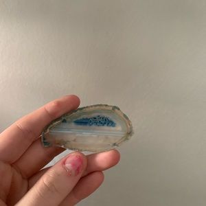 Blue calcite healing crystal slice